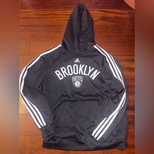 Adidas Black and White Brooklyn Nets Hoodie